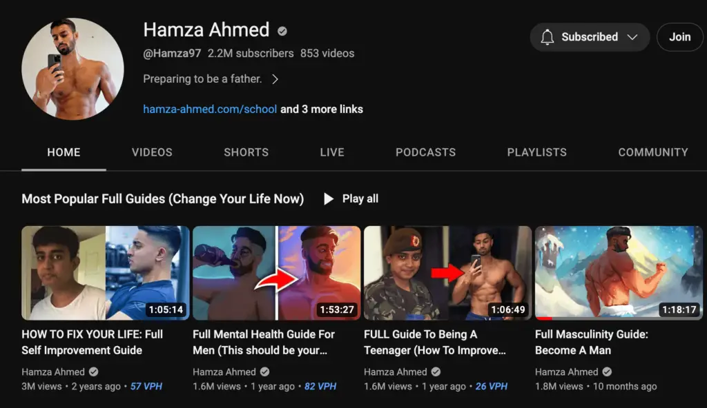Hamza Ahmed Live Subscriber Count