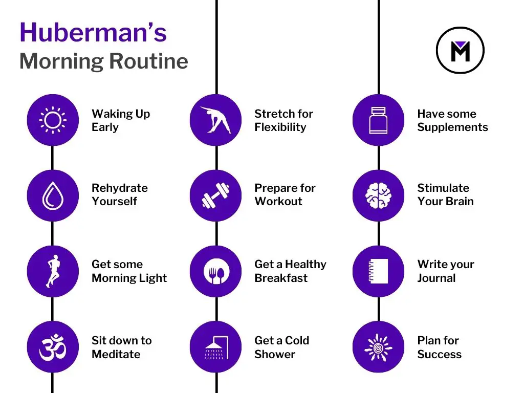 alt="andrew huberman's morning routine graphic"